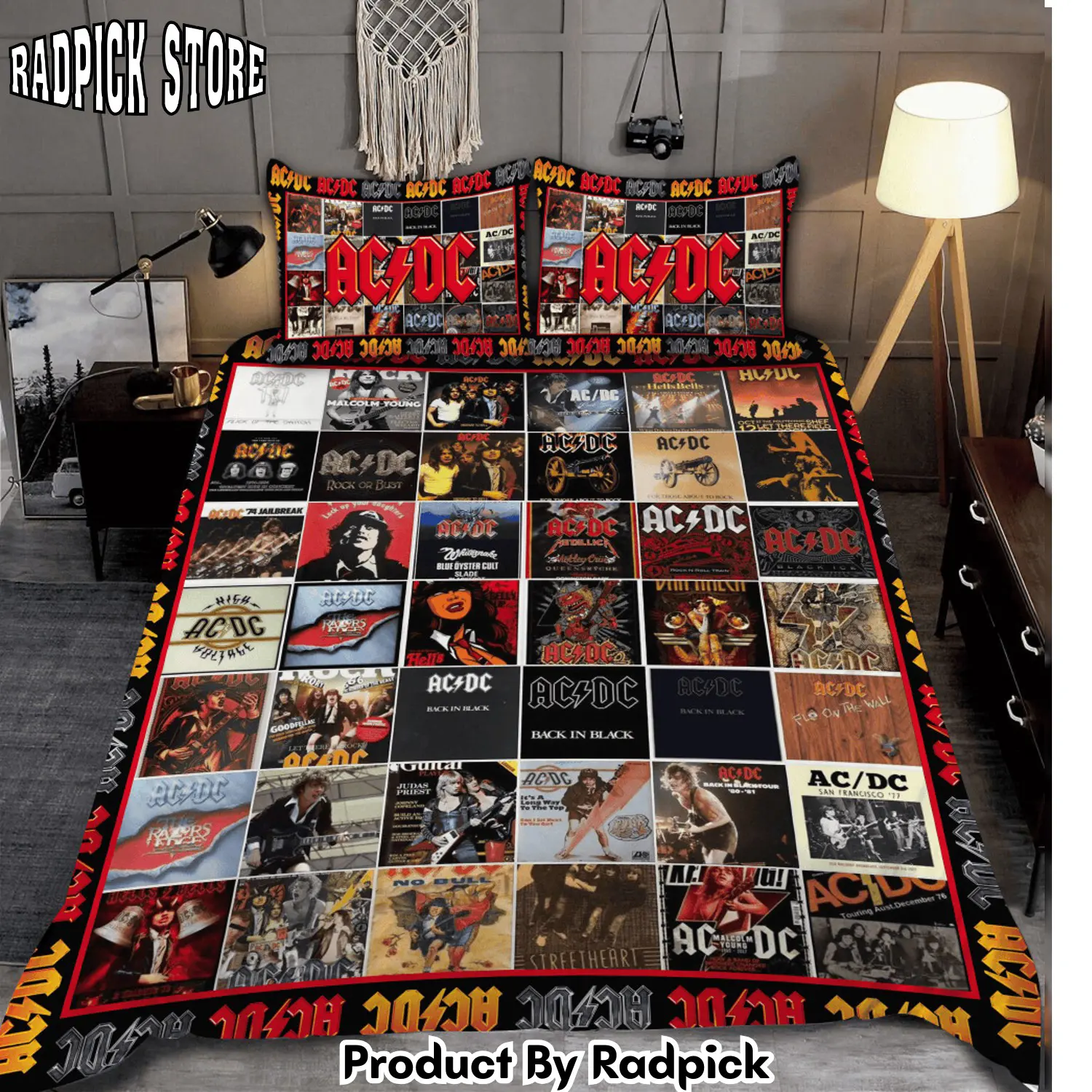 Radpick acdc albums all over printed bedding set p190204 rp3278910